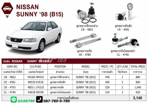 ลูกหมากSUNNY B15