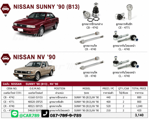 ลูกหมากSUNNY B13 NV