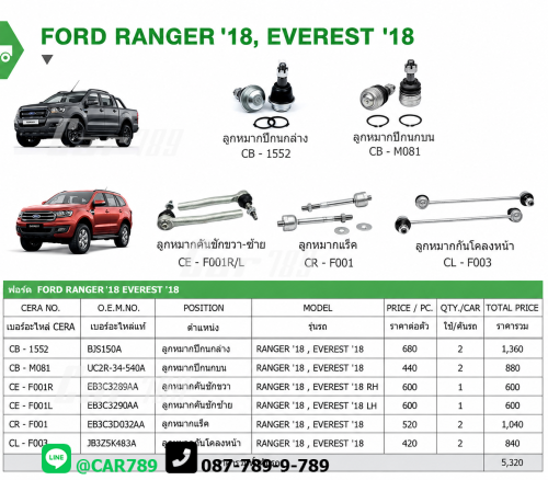 ลูกหมากRANGER T6 4WD EVEREST
