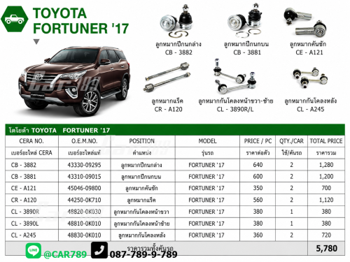 ลูกหมากFORTUNER