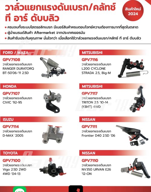 วาวล์แยกแรงดันน้ำมันเบรค